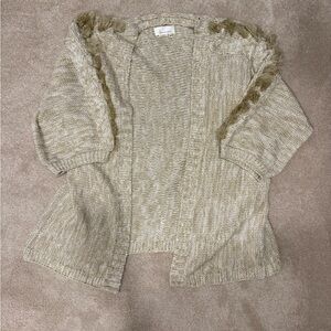 Anthropologie Beige Textured Cardigan